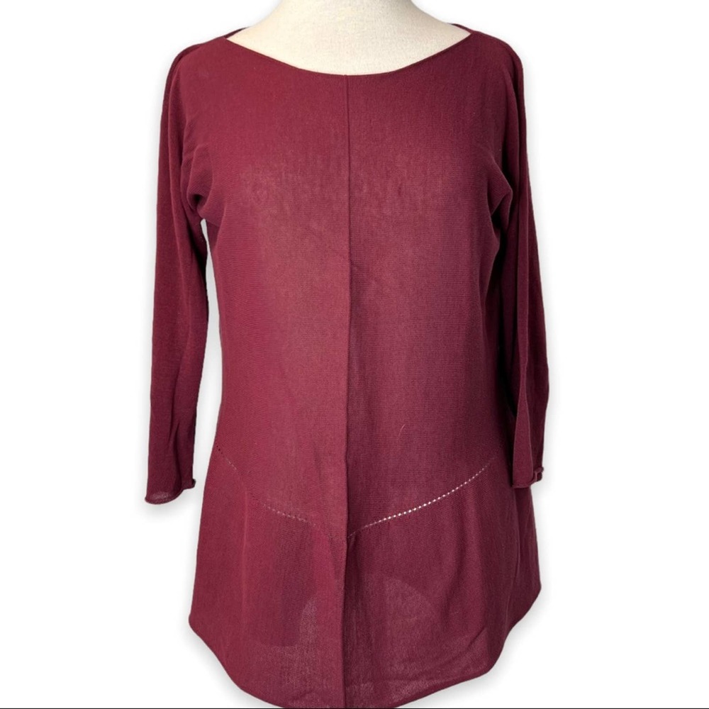 OSKA Burgundy Cotton Knit Tunic